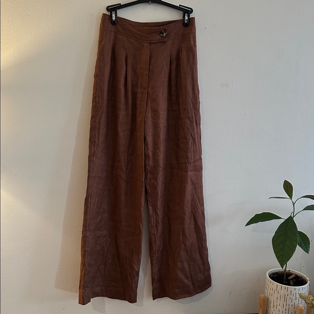 Elie Tahari Brown Wide-Leg Pants - Preloved